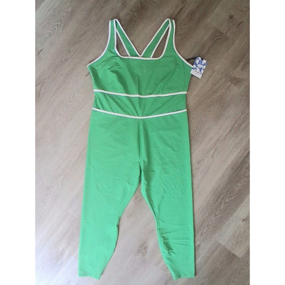 DVF NEW Target Bodysuit Green Racerback Full Length Diane Von Furstenberg